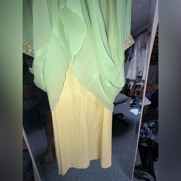 Elegant Green Embellished Handsmade Women's Vintage 70’s Dress - Picture 9 of 11